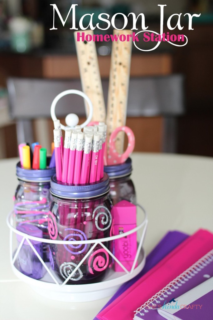 Mason Jar Homework Station