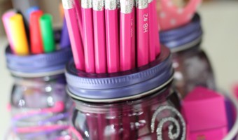 Mason Jar Homework Station | #CanItForward